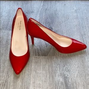 NWOT KATE SPADE VIDA RED LEATHER PUMPS